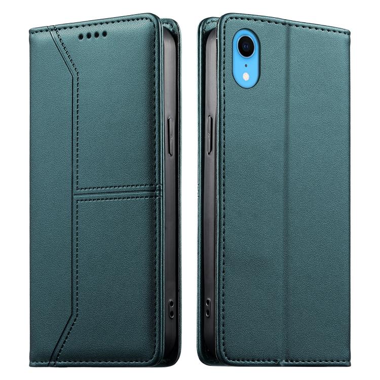 스티치 라인 자석 RFID 비건 가죽 폰 케이스, iPhone X / XS용, iPhone XR용, iPhone XS Max용, iPhone 8 Plus / 7 Plus용