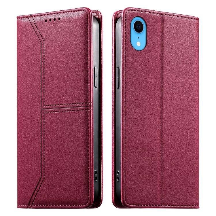 스티치 라인 자석 RFID 비건 가죽 폰 케이스, iPhone X / XS용, iPhone XR용, iPhone XS Max용, iPhone 8 Plus / 7 Plus용