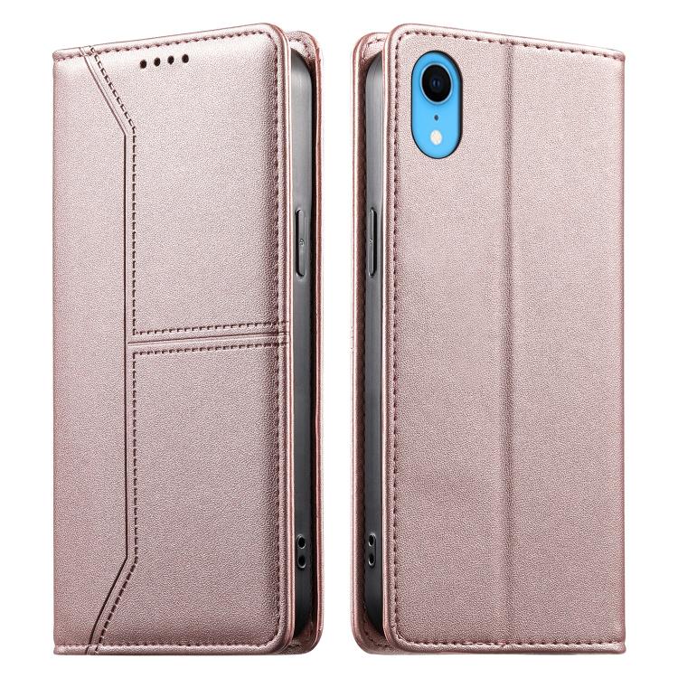 스티치 라인 자석 RFID 비건 가죽 폰 케이스, iPhone X / XS용, iPhone XR용, iPhone XS Max용, iPhone 8 Plus / 7 Plus용