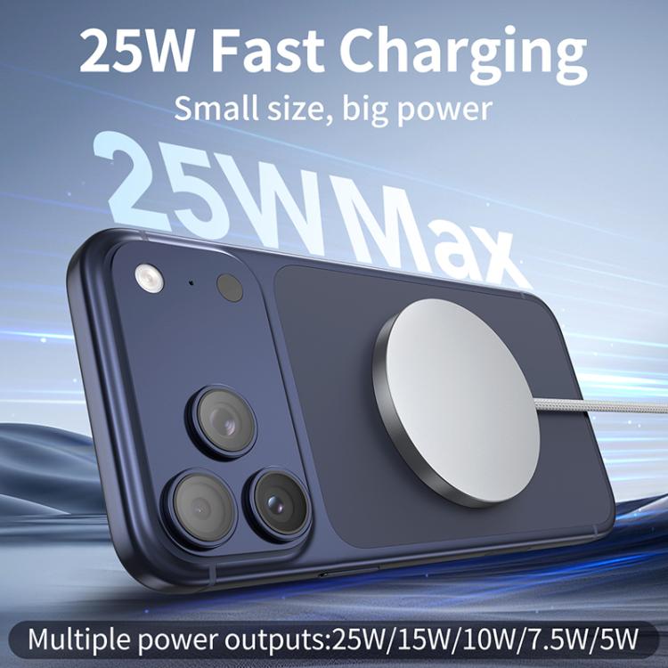 QI2 25W USB-C / 타입-C 인터페이스 휴대용 자석 무선 충전기