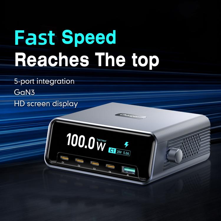 WXL-60D 2.3인치 스마트 디스플레이 GaN 고출력 데스크탑 충전 스테이션, WXL-60D