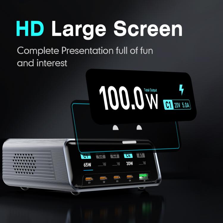 WXL-60D 2.3인치 스마트 디스플레이 GaN 고출력 데스크탑 충전 스테이션, WXL-60D