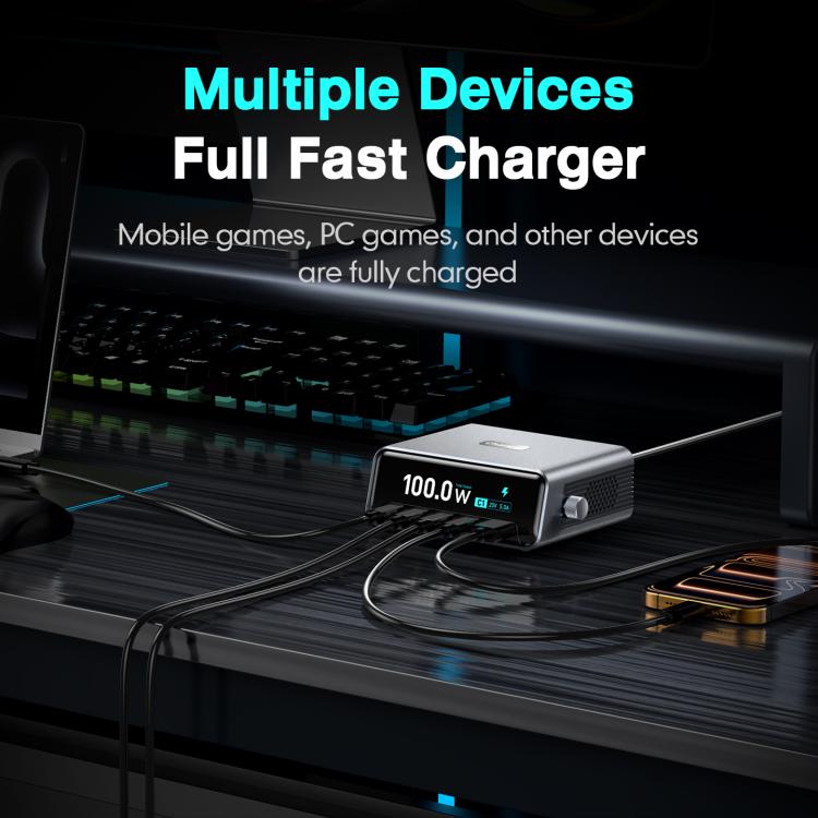 WXL-60D 2.3인치 스마트 디스플레이 GaN 고출력 데스크탑 충전 스테이션, WXL-60D