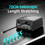 WXL-60E 210W 6-in-1 데스크탑 멀티 포트 충전 스테이션 내장 듀얼 텔레스코픽 케이블, WXL-60E