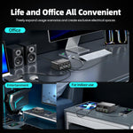 WXL-60E 210W 6-in-1 데스크탑 멀티 포트 충전 스테이션 내장 듀얼 텔레스코픽 케이블, WXL-60E