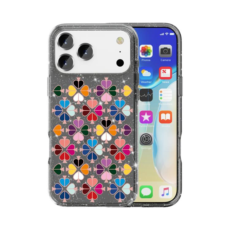 Glittering Crystal Red Heart Pattern Phone Case, For iPhone 18 Pro / 17 Pro, For iPhone 18 Pro Max / 17 Pro Max