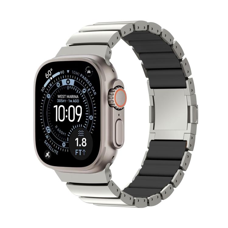 자석 클라스프 원 비즈 실리콘 티타늄 합금 시계 밴드, 애플 워치 46mm / 49mm / 45mm / 44mm용, 애플 워치 42mm / 41mm / 40mm / 38mm용