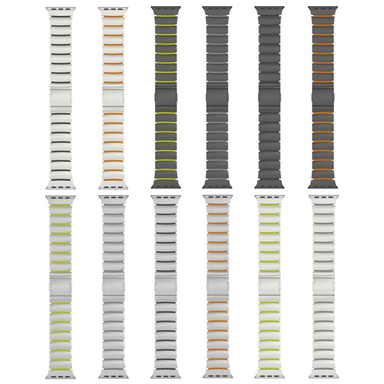 자석 클라스프 원 비즈 실리콘 티타늄 합금 시계 밴드, 애플 워치 46mm / 49mm / 45mm / 44mm용, 애플 워치 42mm / 41mm / 40mm / 38mm용