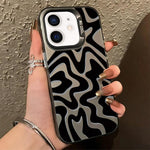 물결 무늬 패턴 무광 IMD 2-in-1 PC 폰 케이스, iPhone 11용, iPhone 11 Pro용, iPhone X / XS용, iPhone XR용, iPhone XS Max용, iPhone 8 Plus / 7 Plus용