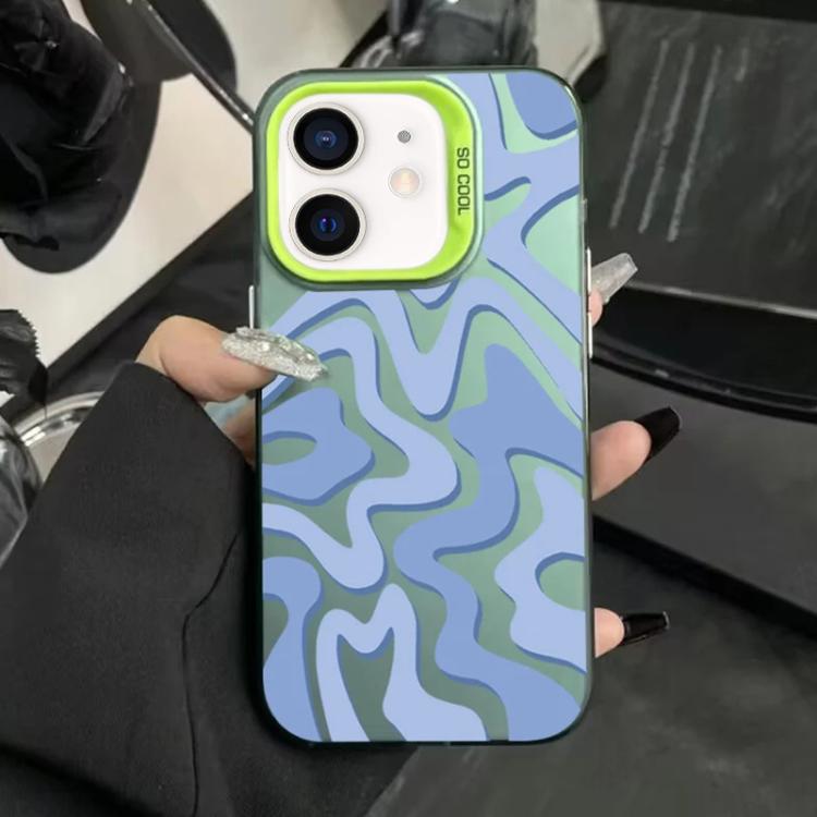 물결 무늬 패턴 무광 IMD 2-in-1 PC 폰 케이스, iPhone 11용, iPhone 11 Pro용, iPhone X / XS용, iPhone XR용, iPhone XS Max용, iPhone 8 Plus / 7 Plus용