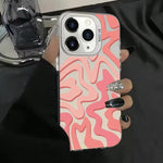 물결 무늬 패턴 무광 IMD 2-in-1 PC 폰 케이스, iPhone 11용, iPhone 11 Pro용, iPhone X / XS용, iPhone XR용, iPhone XS Max용, iPhone 8 Plus / 7 Plus용