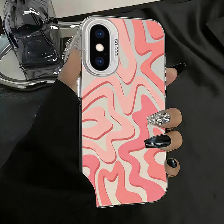 물결 무늬 패턴 무광 IMD 2-in-1 PC 폰 케이스, iPhone 11용, iPhone 11 Pro용, iPhone X / XS용, iPhone XR용, iPhone XS Max용, iPhone 8 Plus / 7 Plus용
