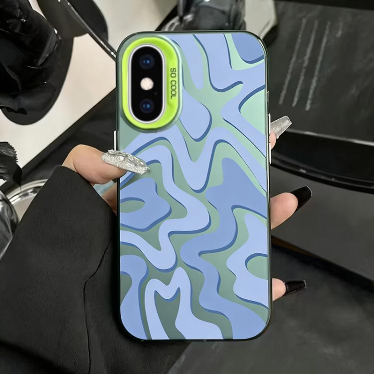 물결 무늬 패턴 무광 IMD 2-in-1 PC 폰 케이스, iPhone 11용, iPhone 11 Pro용, iPhone X / XS용, iPhone XR용, iPhone XS Max용, iPhone 8 Plus / 7 Plus용