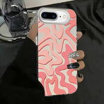 물결 무늬 패턴 무광 IMD 2-in-1 PC 폰 케이스, iPhone 11용, iPhone 11 Pro용, iPhone X / XS용, iPhone XR용, iPhone XS Max용, iPhone 8 Plus / 7 Plus용