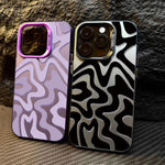물결 무늬 패턴 무광 IMD 2-in-1 PC 폰 케이스, iPhone 11용, iPhone 11 Pro용, iPhone X / XS용, iPhone XR용, iPhone XS Max용, iPhone 8 Plus / 7 Plus용