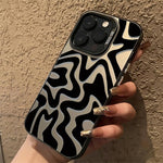 물결 무늬 패턴 무광 IMD 2-in-1 PC 폰 케이스, iPhone 11용, iPhone 11 Pro용, iPhone X / XS용, iPhone XR용, iPhone XS Max용, iPhone 8 Plus / 7 Plus용