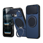 ShellGod Magnetic Rotation Holder Lens Shield PC TPU Hybrid Phone Case, For iPhone 17 Pro Max, For iPhone 17 Pro