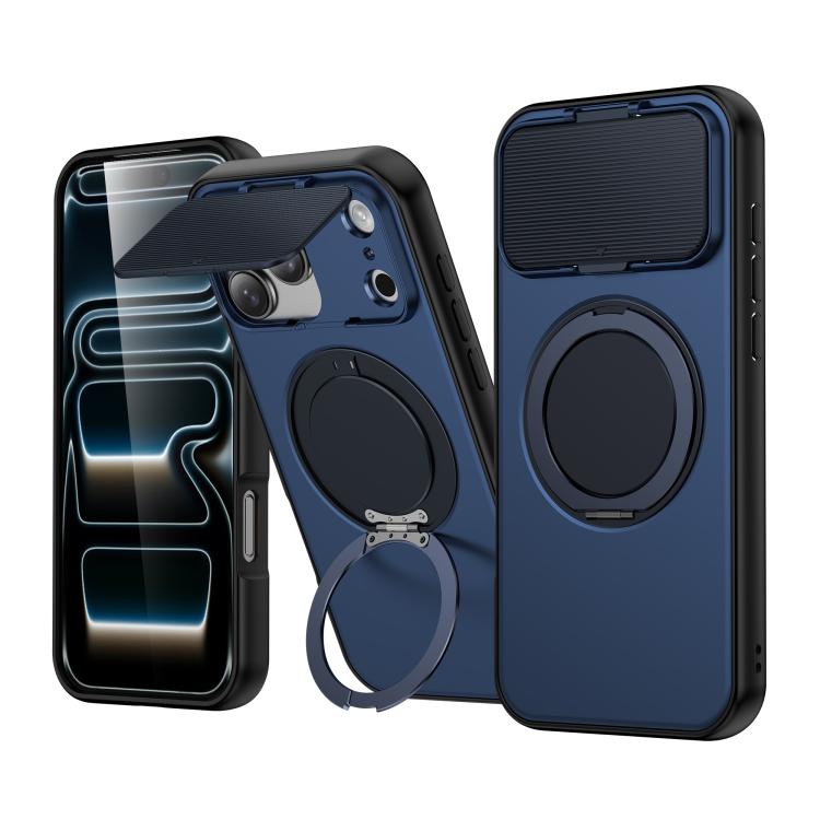 ShellGod Magnetic Rotation Holder Lens Shield PC TPU Hybrid Phone Case, For iPhone 17 Pro Max, For iPhone 17 Pro