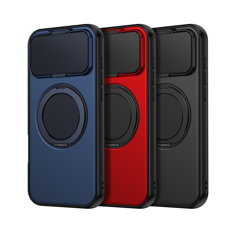 ShellGod Magnetic Rotation Holder Lens Shield PC TPU Hybrid Phone Case, For iPhone 17 Pro Max, For iPhone 17 Pro