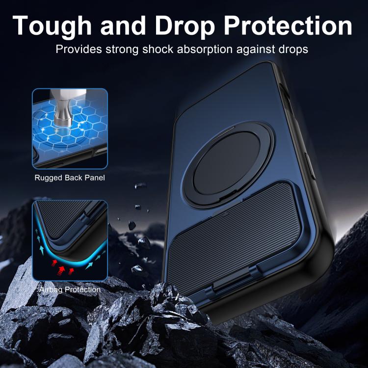 ShellGod Magnetic Rotation Holder Lens Shield PC TPU Hybrid Phone Case, For iPhone 17 Pro Max, For iPhone 17 Pro