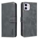 단색 송아지 가죽 질감 RFID 비건 가죽 휴대폰 케이스, iPhone XS Max용, iPhone 6 Plus/7 Plus/8 Plus용, iPhone 6 / 7 / 8용