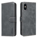 단색 송아지 가죽 질감 RFID 비건 가죽 휴대폰 케이스, iPhone XS Max용, iPhone 6 Plus/7 Plus/8 Plus용, iPhone 6 / 7 / 8용