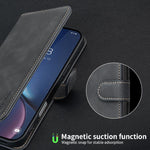 단색 송아지 가죽 질감 RFID 비건 가죽 휴대폰 케이스, iPhone XS Max용, iPhone 6 Plus/7 Plus/8 Plus용, iPhone 6 / 7 / 8용