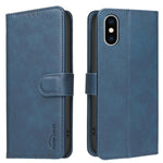 단색 송아지 가죽 질감 RFID 비건 가죽 휴대폰 케이스, iPhone XS Max용, iPhone 6 Plus/7 Plus/8 Plus용, iPhone 6 / 7 / 8용