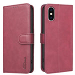 단색 송아지 가죽 질감 RFID 비건 가죽 휴대폰 케이스, iPhone XS Max용, iPhone 6 Plus/7 Plus/8 Plus용, iPhone 6 / 7 / 8용