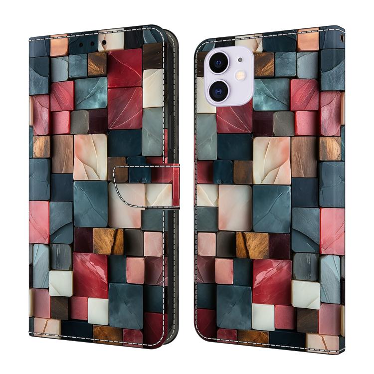 크리스탈 같은 페인팅 비건 가죽 휴대폰 케이스, iPhone 11용