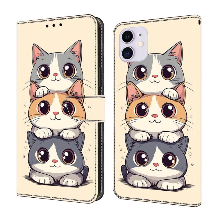 크리스탈 같은 페인팅 비건 가죽 휴대폰 케이스, iPhone 11용