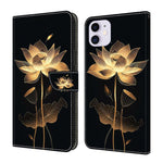 크리스탈 같은 페인팅 비건 가죽 휴대폰 케이스, iPhone 11용