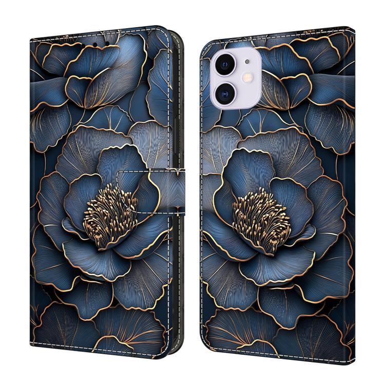 크리스탈 같은 페인팅 비건 가죽 휴대폰 케이스, iPhone 11용