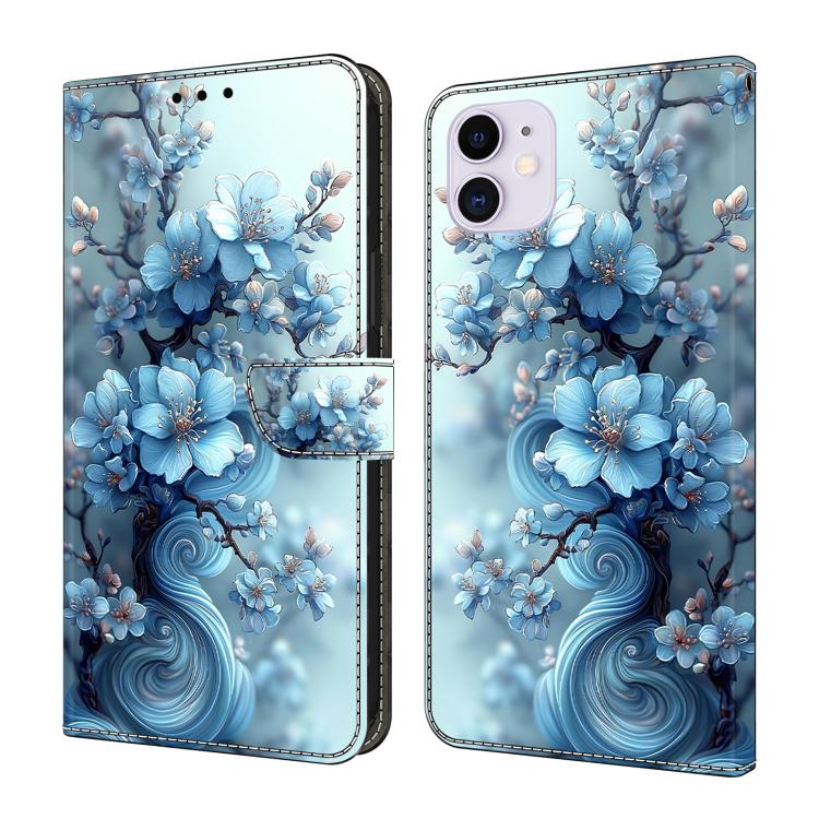 크리스탈 같은 페인팅 비건 가죽 휴대폰 케이스, iPhone 11용