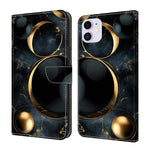 크리스탈 같은 페인팅 비건 가죽 휴대폰 케이스, iPhone 11용
