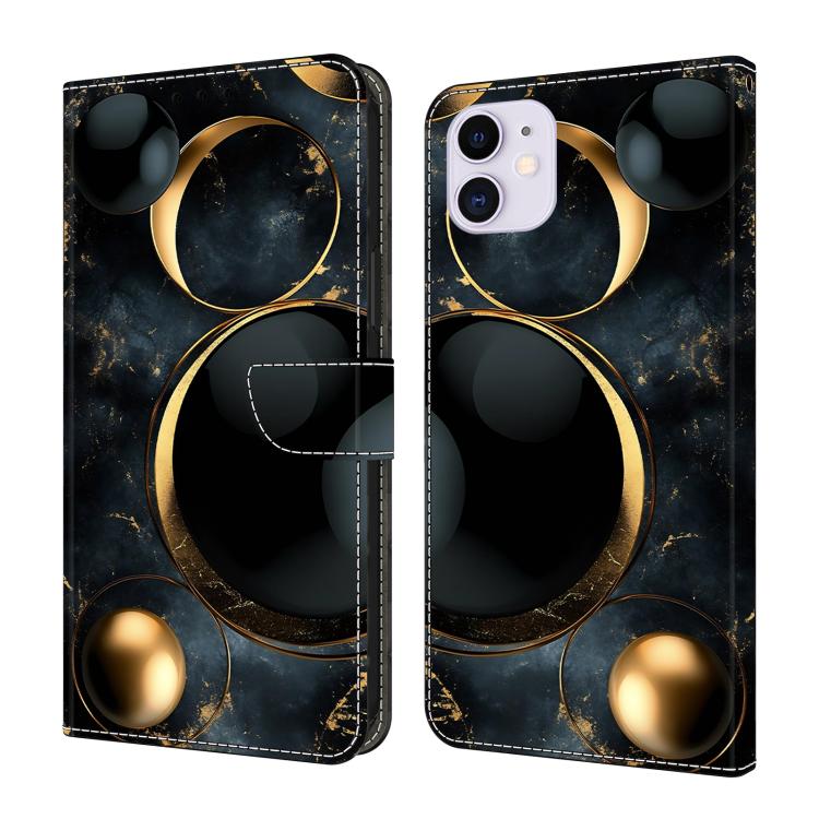 크리스탈 같은 페인팅 비건 가죽 휴대폰 케이스, iPhone 11용