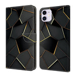 크리스탈 같은 페인팅 비건 가죽 휴대폰 케이스, iPhone 11용