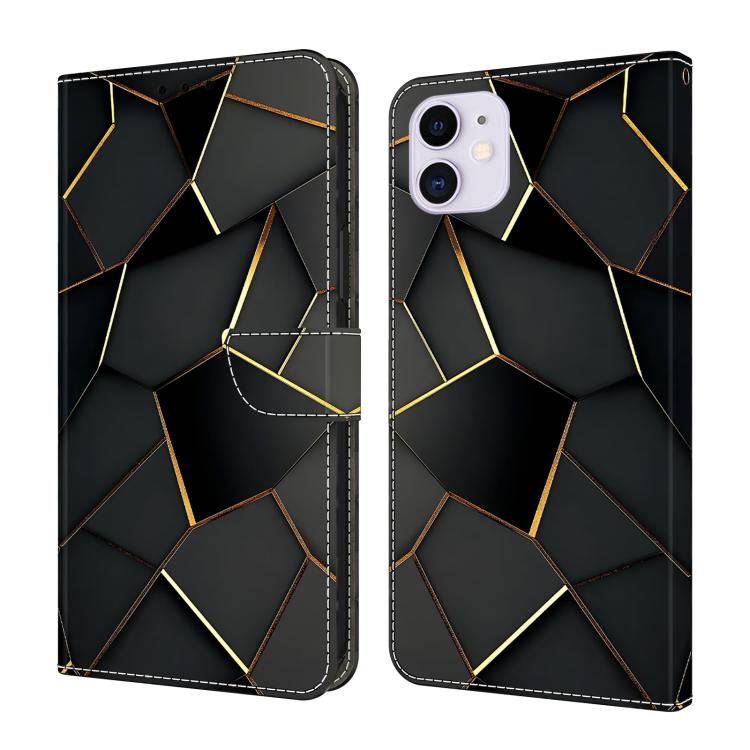 크리스탈 같은 페인팅 비건 가죽 휴대폰 케이스, iPhone 11용