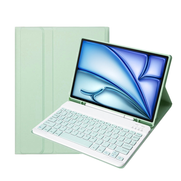iPad Air 11 2024 / 2025 / Air 4 2020 / Air 5 2022용 A098B 분리형 ABS 초슬림 캔디 컬러 블루투스 키보드 보호 케이스, 스탠드 및 펜 슬롯 포함, A098B