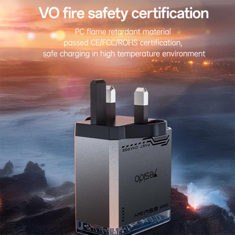 Yesido YC147 65W Mecha GaN Three-port Fast Charger, YC147