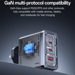 Yesido YC147 65W Mecha GaN Three-port Fast Charger, YC147