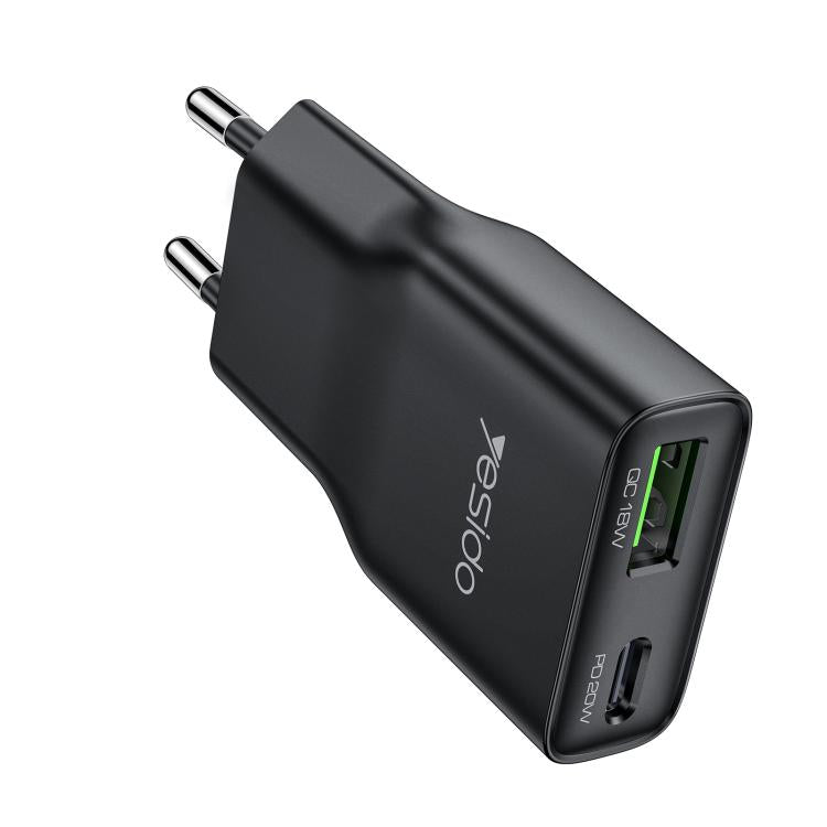 Yesido YC112 초슬림 20W 듀얼 포트 PD QC 고속 충전기, YC112