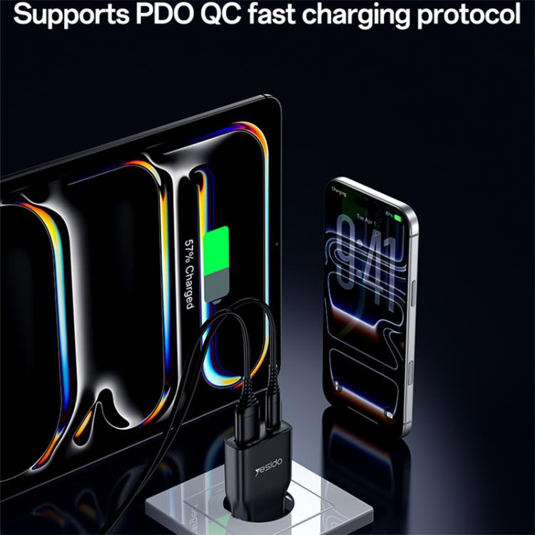 Yesido YC112 초슬림 20W 듀얼 포트 PD QC 고속 충전기, YC112