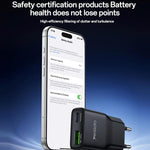 Yesido YC112 초슬림 20W 듀얼 포트 PD QC 고속 충전기, YC112