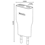 Yesido YC112 초슬림 20W 듀얼 포트 PD QC 고속 충전기, YC112