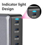 600W USB-C / 타입-C 및 USB-A 8포트 고출력 GaN 데스크탑 고속 충전기, EU 플러그, US 플러그, UK 플러그, AU 플러그