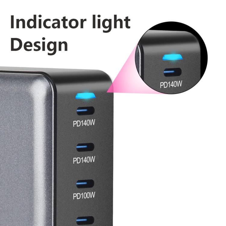 600W USB-C / 타입-C 및 USB-A 8포트 고출력 GaN 데스크탑 고속 충전기, EU 플러그, US 플러그, UK 플러그, AU 플러그