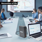 600W USB-C / 타입-C 및 USB-A 8포트 고출력 GaN 데스크탑 고속 충전기, EU 플러그, US 플러그, UK 플러그, AU 플러그
