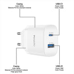Yesido PD45W USB 및 타입-C 듀얼 인터페이스 고속 충전기 세트, EU 플러그, UK 플러그, US 플러그