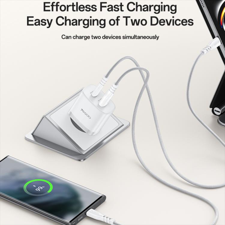 Yesido PD45W USB 및 타입-C 듀얼 인터페이스 고속 충전기 세트, EU 플러그, UK 플러그, US 플러그